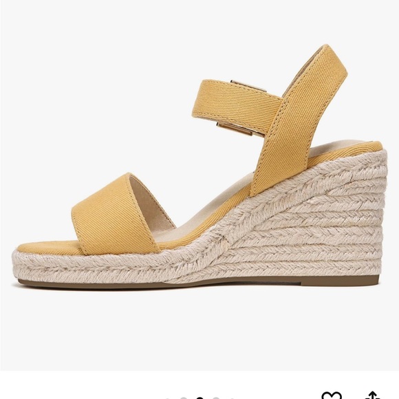 Life Stride Yellow and Cream Wedge Sandals with Espadrille Heel - Picture 11 of 15